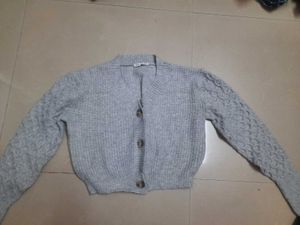 Gray Knit Cardigan