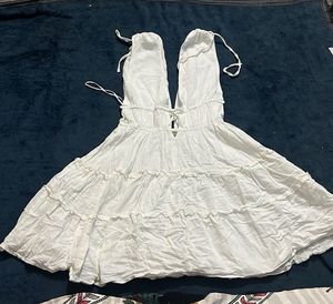 White Mini Dress with Belt