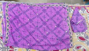 Beautiful Magenta Saree With Gota Patti Border