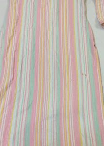 Striped Button-Down Dress Kurta And Dupatta