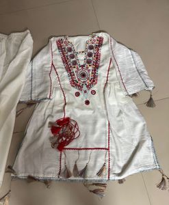 Kashmiri White Dress