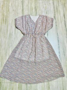 Floral Print V-Neck Dress