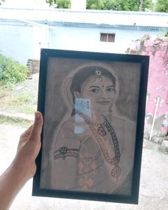 Photo Frame With Frame White/Black Frame Portrait Drawing