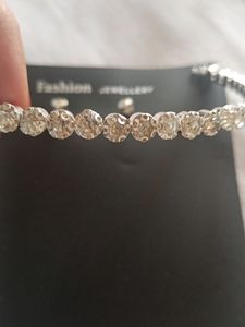 Silver Diamond Round Shape Chokar Necklace