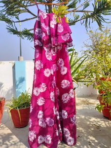 Pink Floral Sleeveless Dress