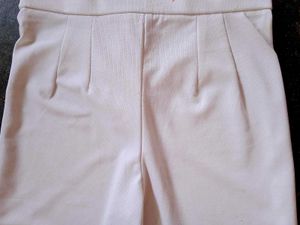 White Flare Leg Trousers