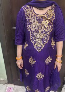 Elegant Purple Embroidered Kurta Set