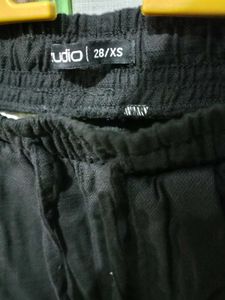 Zudio Linen fabric Black Casual Pants
