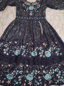 Elegant Black Embroidered Dress