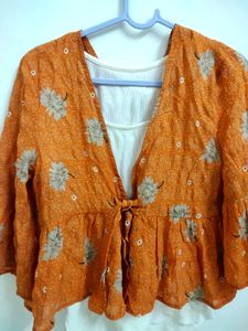 Floral Tie-Front Top