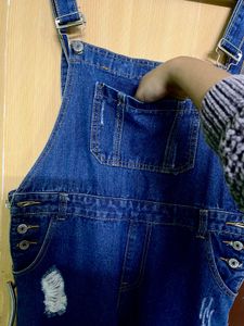 FLASH SALE Denim Dungaree With Front Pocket Design