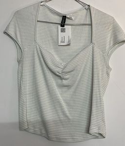 H&M Striped Square Neck Top