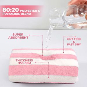 Pink Striped Plush Towel