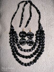 New B&amp;w layered necklace
