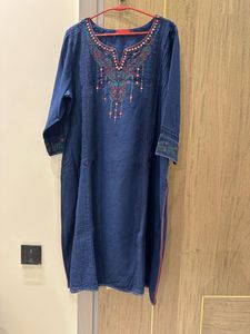 Embroidered Blue Kurti