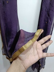 Pure Chiffon Dupatta With Beautiful Zari Boarder