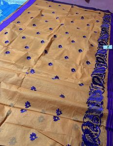Elegant Mustard &amp; Purple Saree