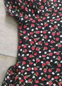 Black Frilled Knee Length Very Smart Frock