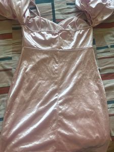 A Pink Satin Smart Dress