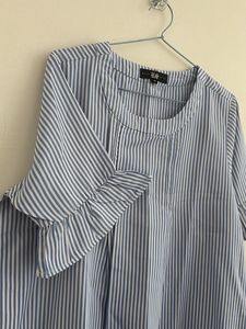 Striped Ruffle Sleeve Top