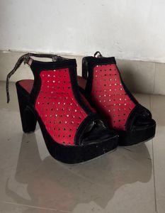 High Heels Red &amp; Black Color US Size 7
