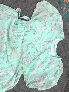 blue top with back lace