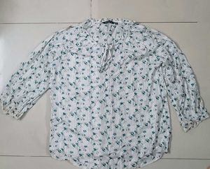ALLEN SOLLY Floral Print Top