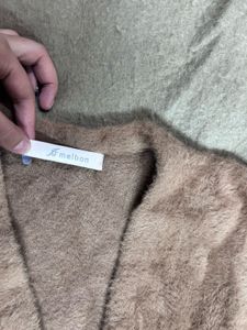 Fuzzy Sleeveless Cardigan