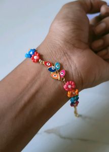 Handmade Evil Eye Daises Bracelet