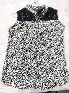 Leopard Print Lace Top