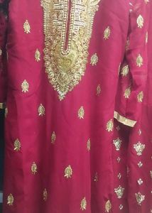Party Maroon Salwar Suit With Dupatta