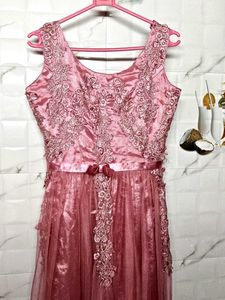 Gown Peach Colour Bride Dress FreeUp