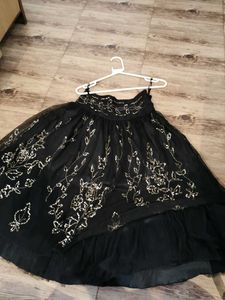 Sequin Embellished Black Skirt