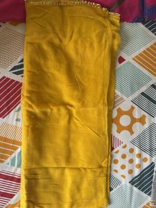 Yellow Dupatta with Gold Border