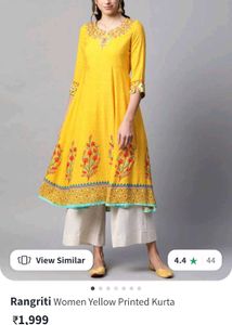 Yellow Embroidered Anarkali With Dupatta