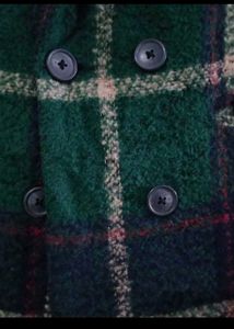 Plaid Wool Blend Coat