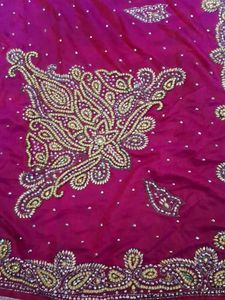 It Is Shimmer Rani Pink Double Shade Work Saree