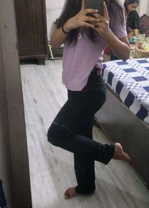 Charcoal Colour Straight Fit Pants