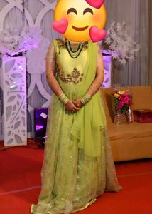 Lime Green Embroidered Anarkali