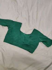 Dark Green Blouse With Short Sleeves 😍💚