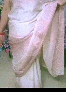 A Beautiful White Sharee