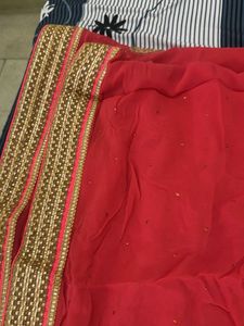 Red Embellished Saree