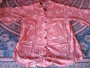 Pink Top With A Cute Print &amp; Flowy Sleeves