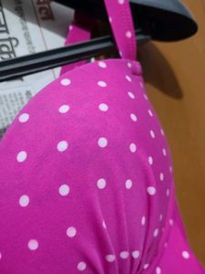 Pink Polka Dot Tankini Top