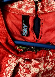 Red Print Sleeveless Top