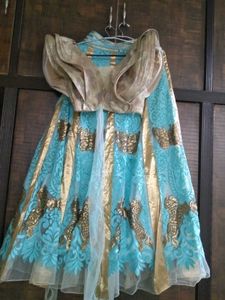 Turquoise & Gold Lehenga