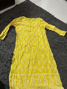 Yellow Printed Kurta