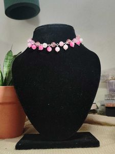 Pink Beaded Choker
