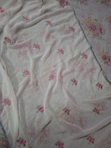 White Anarkali Suit Set With Dupatta
