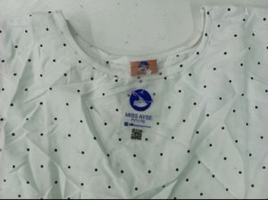 Stylish White Dotted Printed Top